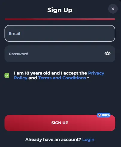Maak een account aan bij Winorio Casino