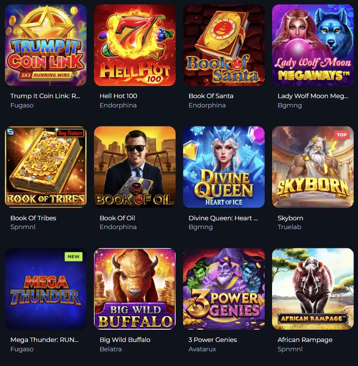 Nieuwe gokkastencatalogus van Winorio Casino